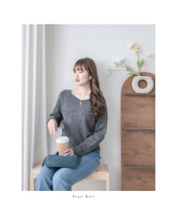 Pearl Top 珍珠領羅紋設計上衣/ KT8186