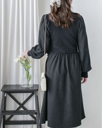 Braid Dress 麻花紋針織背心假兩件連身裙/ DS1025