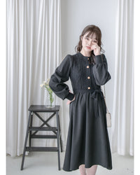 Braid Dress 麻花紋針織背心假兩件連身裙/ DS1025