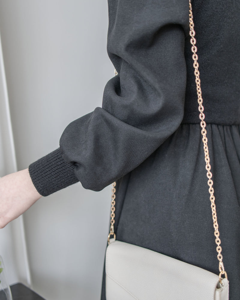 Braid Dress 麻花紋針織背心假兩件連身裙/ DS1025