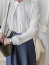 Round Edge Chiffon Blouse 圓角細領口雪紡上衣/ BU9088