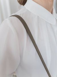 Round Edge Chiffon Blouse 圓角細領口雪紡上衣/ BU9088