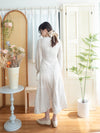 Branches Dress 花枝印花疊V領修腰連身裙/ DS9809