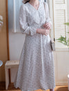 Branches Dress 花枝印花疊V領修腰連身裙/ DS9809