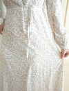 Branches Dress 花枝印花疊V領修腰連身裙/ DS9809
