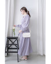 Lavender Pleated Dress 淡薰衣草搖曳波浪百褶連身裙 / DS1032