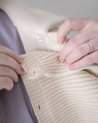 Knit Collar Coat （可折卸）針織領口綿綿微絨大衣/ JK8128