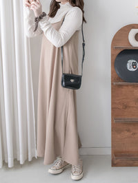 Square Neck Vest Dress 隨性輕優雅平領口吊帶裙/ DS1030