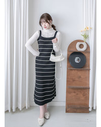 Stripe Set 直身顯瘦連外套條紋套裝 / SE8098