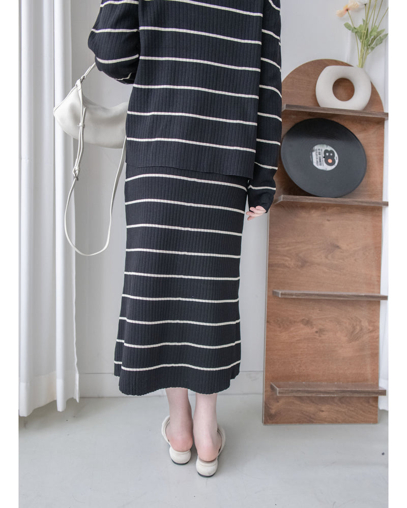 Stripe Set 直身顯瘦連外套條紋套裝 / SE8098