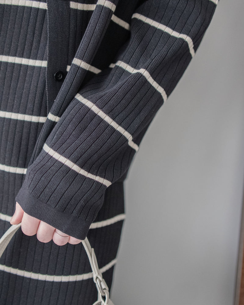 Stripe Set 直身顯瘦連外套條紋套裝 / SE8098