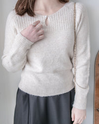 Pearl Top 珍珠領羅紋設計上衣/ KT8186