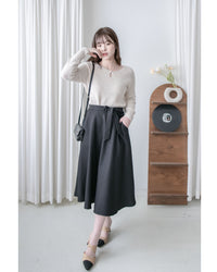 Knot Skirt 高腰口袋綁帶A字裙 / SK8916