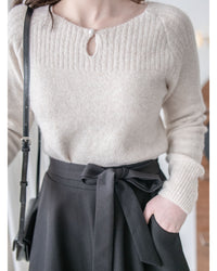 Pearl Top 珍珠領羅紋設計上衣/ KT8186