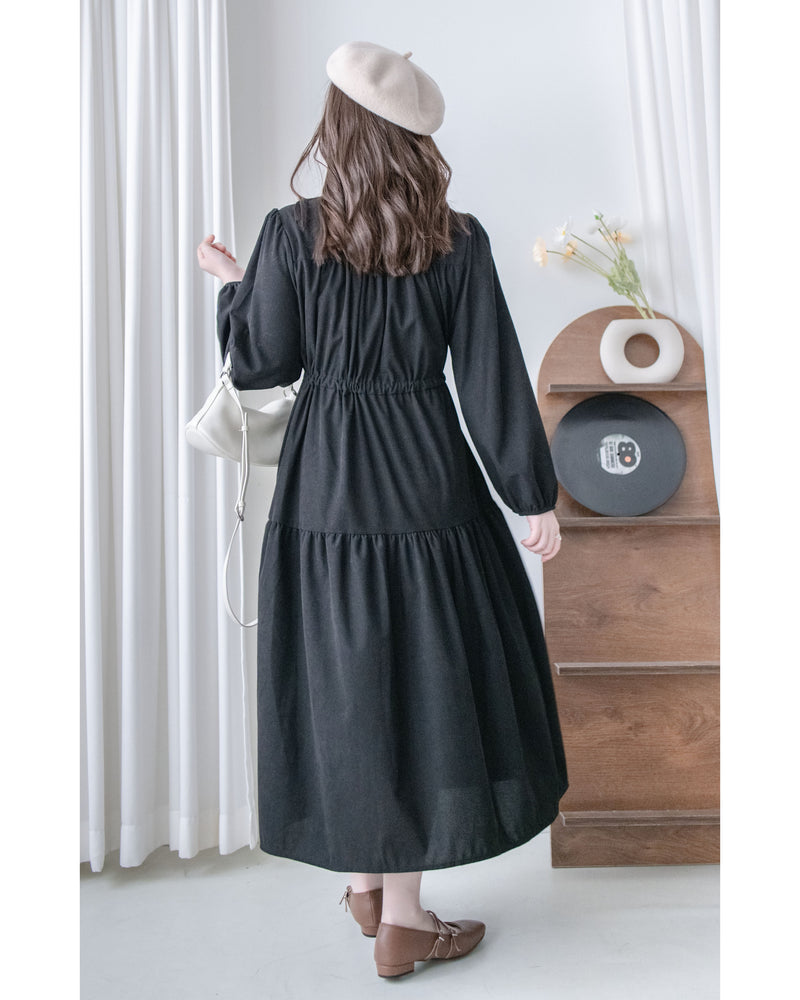 Sophie Dress 柔軟擋風燈芯絨V領連身裙/ DS1031