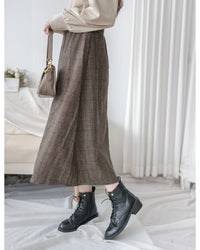 【intent X Korea label】 Houndstooth, Skirt 百搭斜格紋A傘形顯瘦半裙/ SK8857