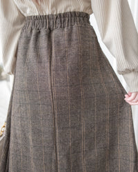 【intent X Korea label】 Houndstooth, Skirt 百搭斜格紋A傘形顯瘦半裙/ SK8857