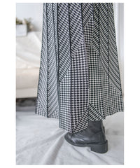 Pleated Pattern Knit Skirt 千鳥格設計感針織彈性百褶裙 / SK8920