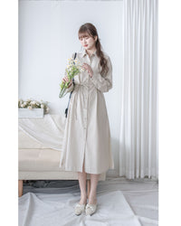 Stripe Dress 細直條紋襯衫裙或外套 / DS1038