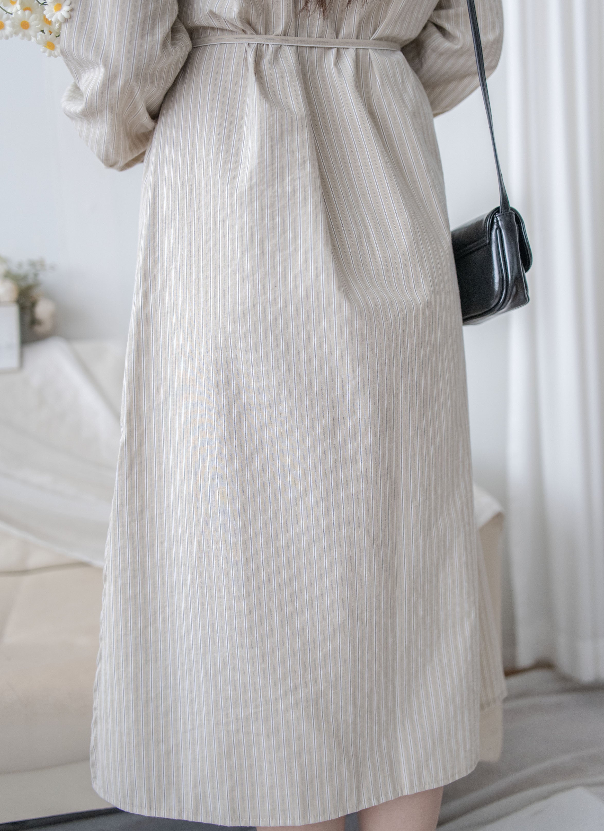 Stripe Dress 細直條紋襯衫裙或外套 / DS1038