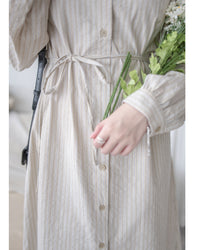 Stripe Dress 細直條紋襯衫裙或外套 / DS1038