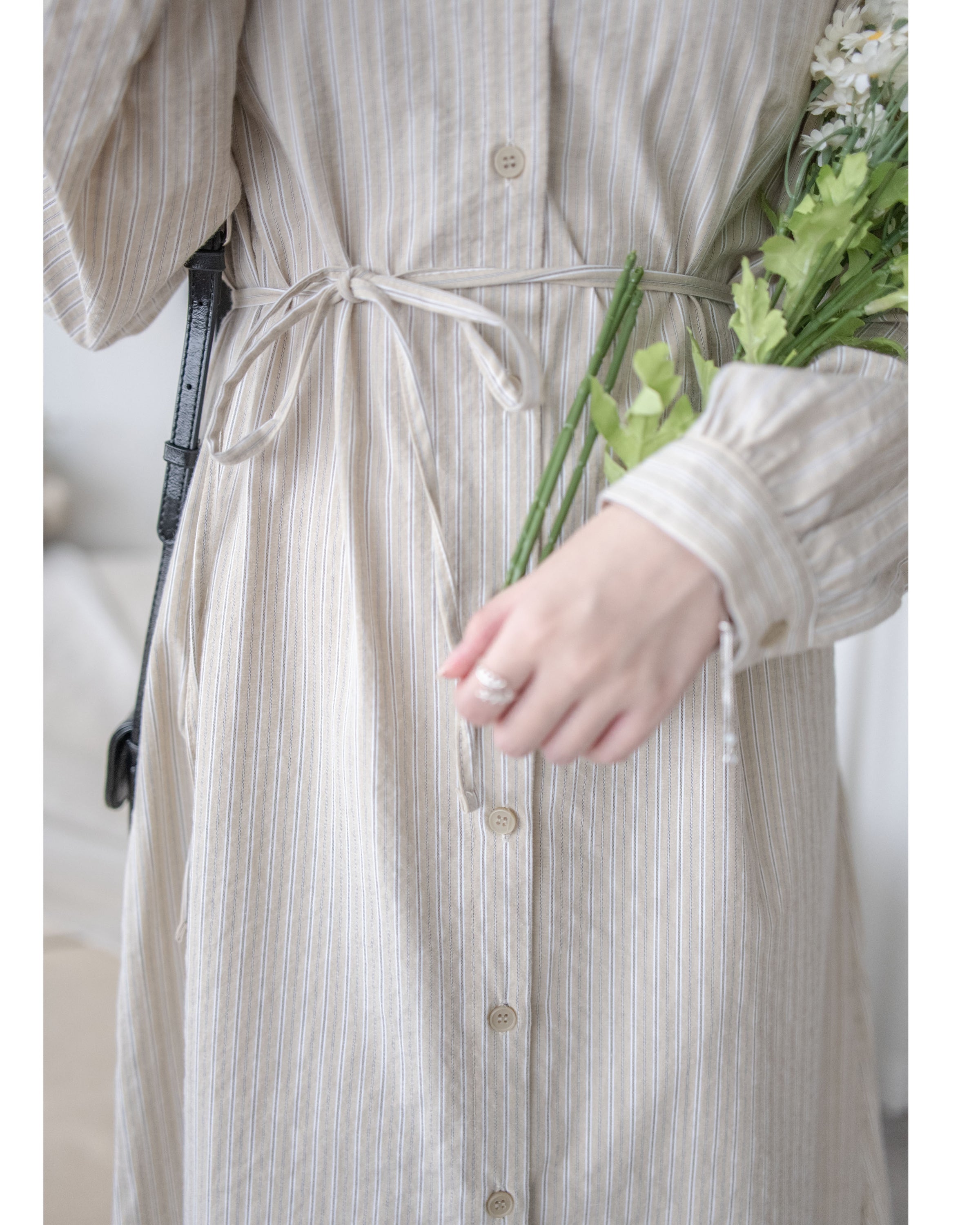 Stripe Dress 細直條紋襯衫裙或外套 / DS1038