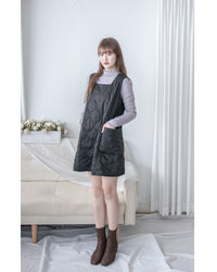 Cotton-padded Dress 黑色夾棉輕保暖A形背心裙/ DS1041