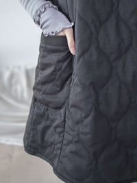 Cotton-padded Dress 黑色夾棉輕保暖A形背心裙/ DS1041