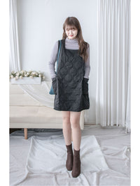 Cotton-padded Dress 黑色夾棉輕保暖A形背心裙/ DS1041
