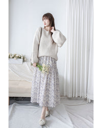 (售完即止 不設補貨） Belt Knit Top 船領織紋連腰帶修腰針織上衣/ DS1036