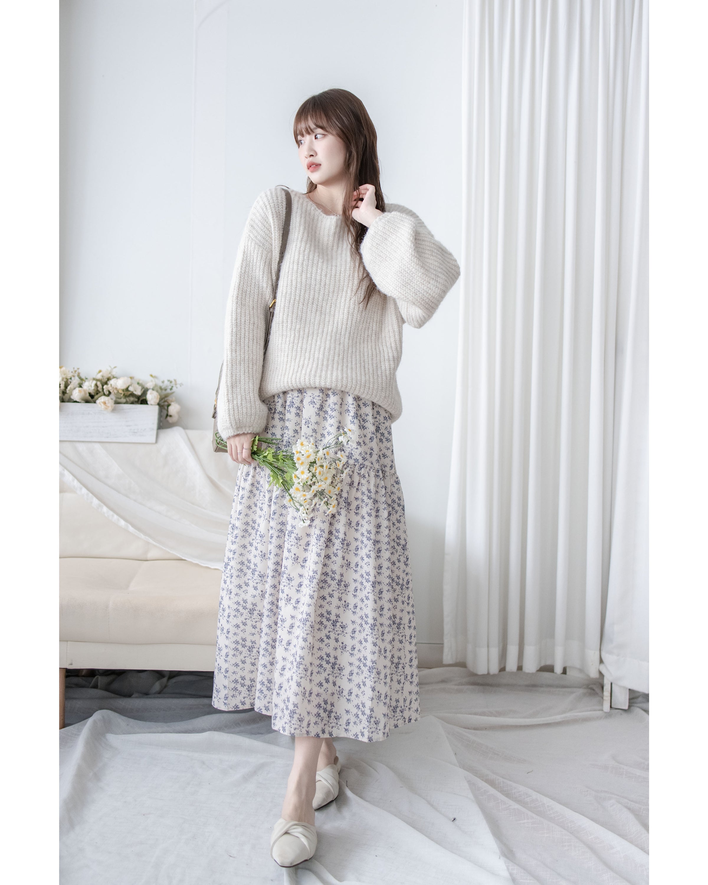 Floral Skirt 雪紡小碎花傘形裙 / SK8917