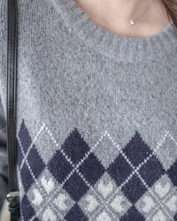 Rhombus Knit Dress 棉棉柔軟親膚英倫花瓣針織連身裙/ KT8188