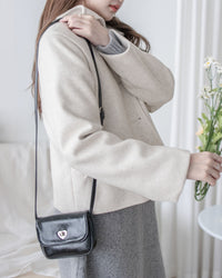 Blazer Coat 輕巧混毛呢斜形口袋大衣外套 / JK8130