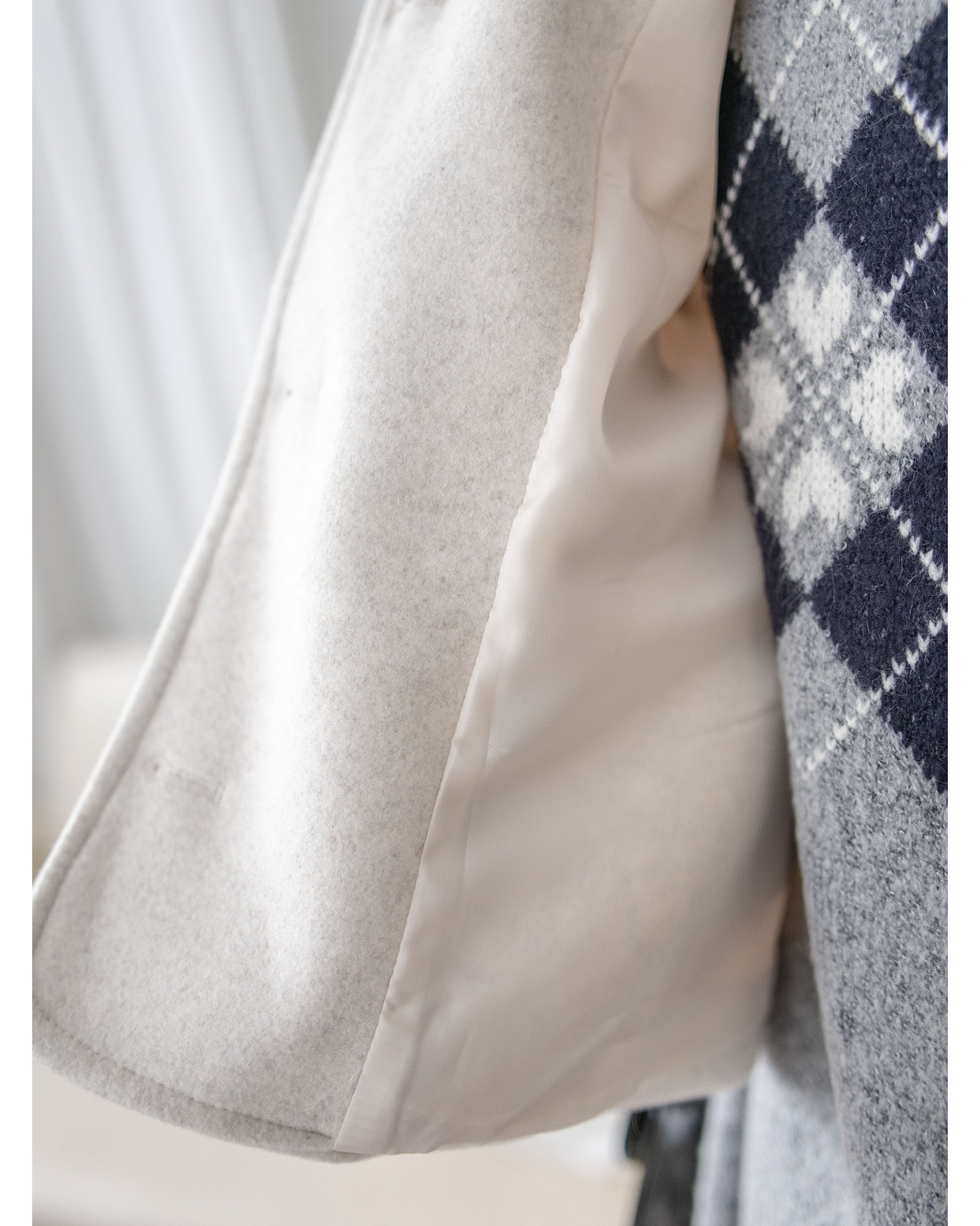 Blazer Coat 輕巧混毛呢斜形口袋大衣外套 / JK8130