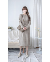 Soft Knit Dress 簡約日常立體線條設計裙/ DS1043