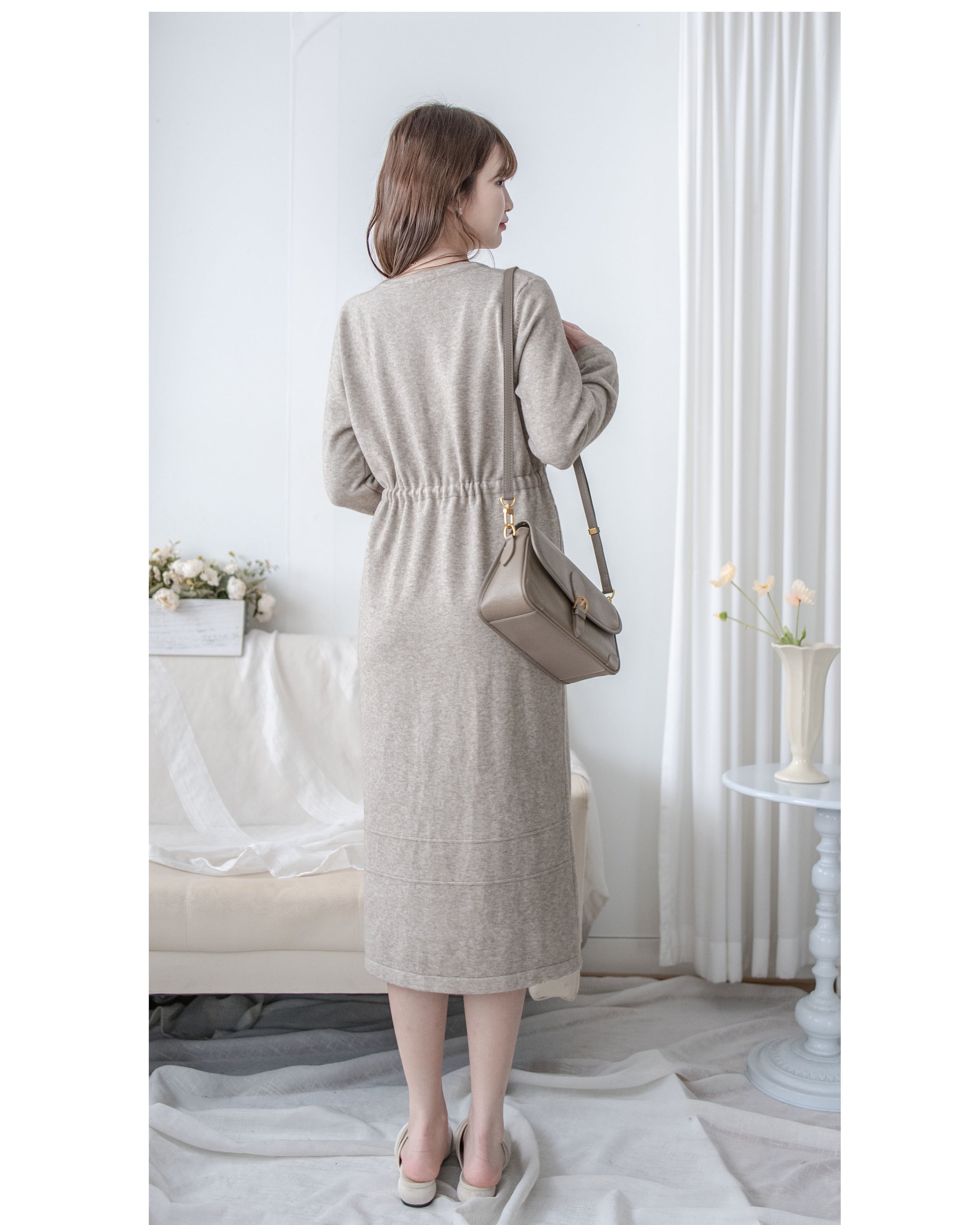 Soft Knit Dress 簡約日常立體線條設計裙/ DS1043