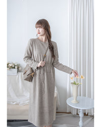 Soft Knit Dress 簡約日常立體線條設計裙/ DS1043