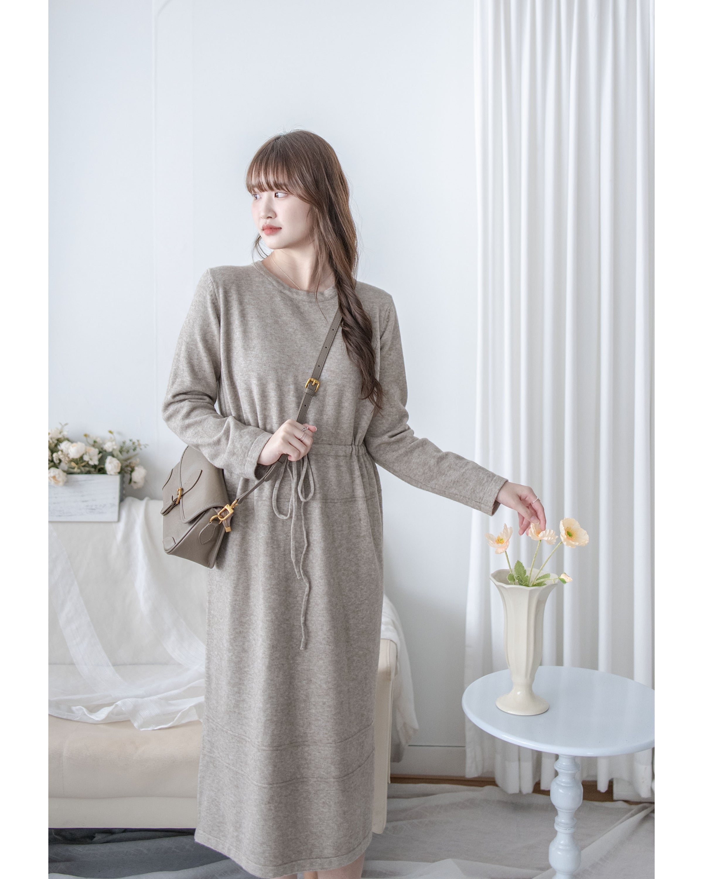 Soft Knit Dress 簡約日常立體線條設計裙/ DS1043
