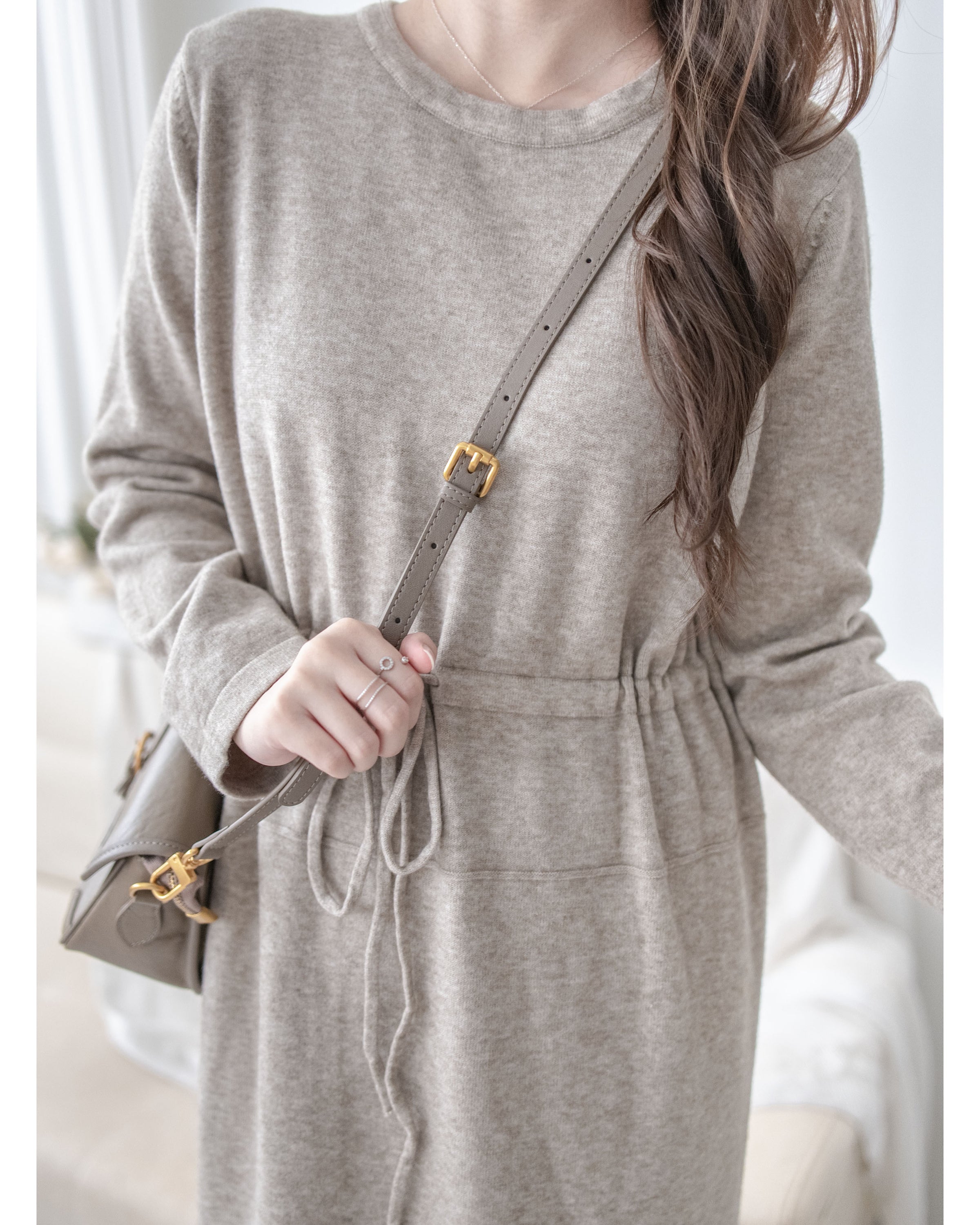 Soft Knit Dress 簡約日常立體線條設計裙/ DS1043