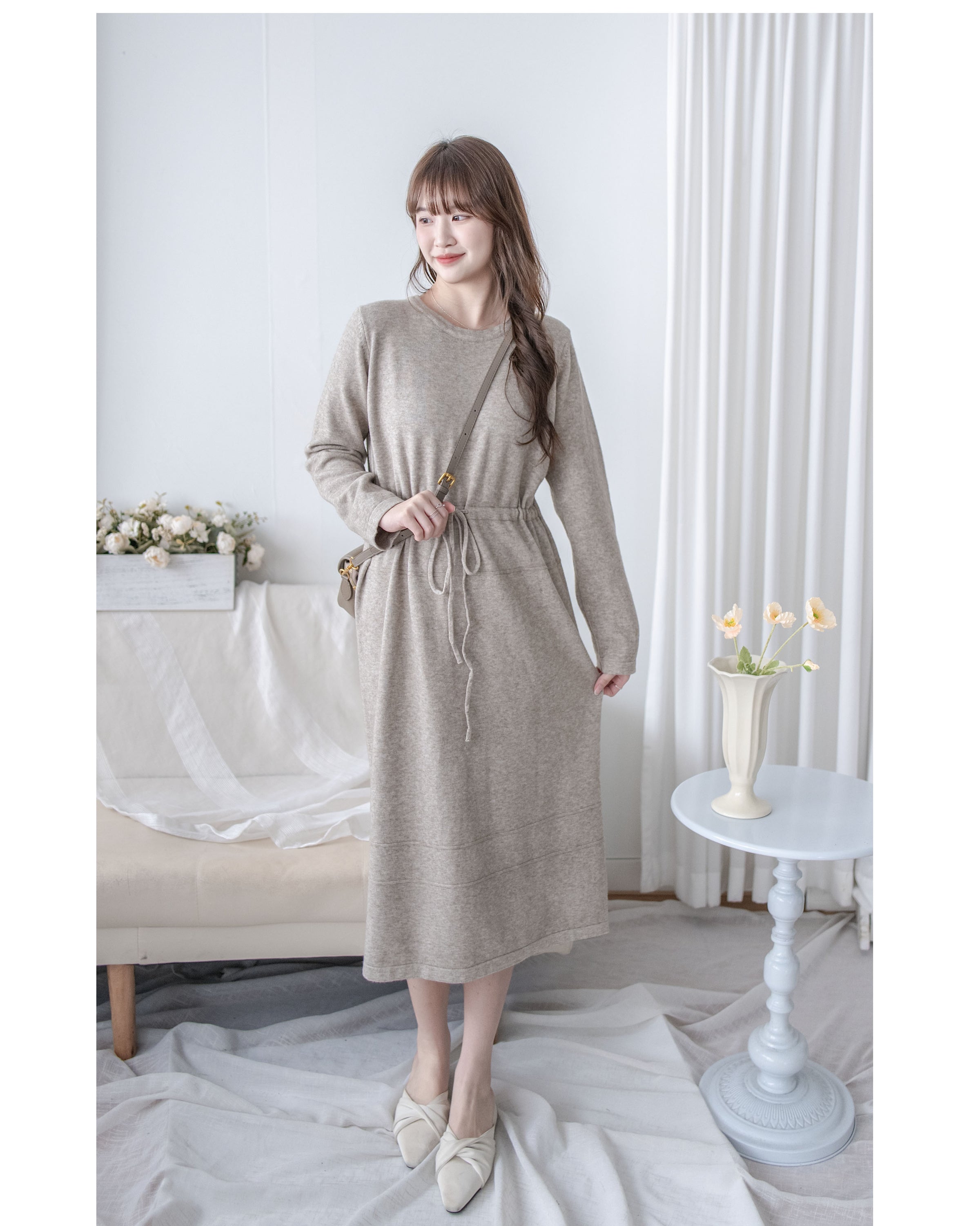 Soft Knit Dress 簡約日常立體線條設計裙/ DS1043