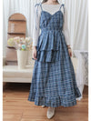2-way Classic Check Dress 兩著配件裝飾修腰格子連身裙/ DS9824 (Pre-order 3月5截單)