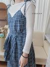 2-way Classic Check Dress 兩著配件裝飾修腰格子連身裙/ DS9824 (Pre-order 3月5截單)