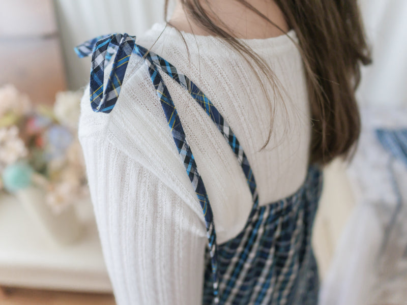 2-way Classic Check Dress 兩著配件裝飾修腰格子連身裙/ DS9824 (Pre-order 3月5截單)