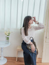 (限量現貨回歸) Feather Daisy, Blouse 羽毛花花前橡筋裙擺上衣 /BU9091