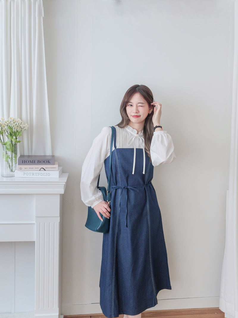 Cotton Audrey Top 立體修飾線花邊領口上衣/ BU9087 – INTENT style collection