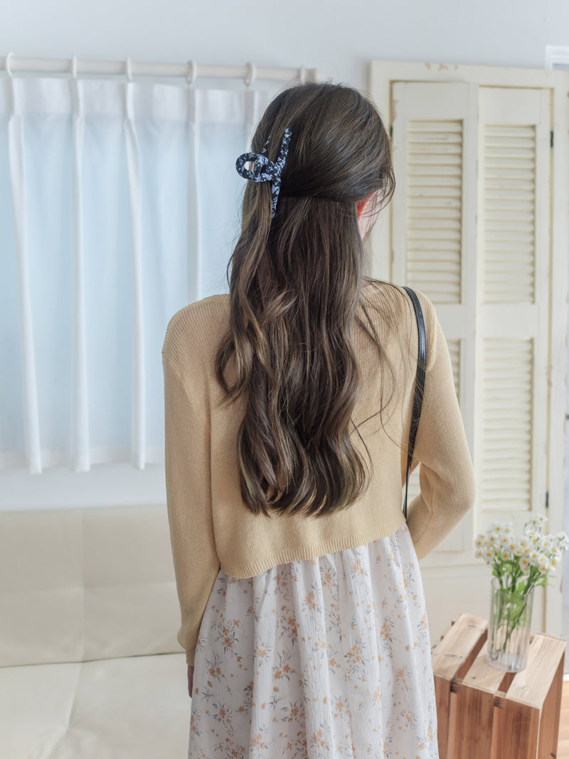 Floral Fabric Wrap Clip/ HA8127