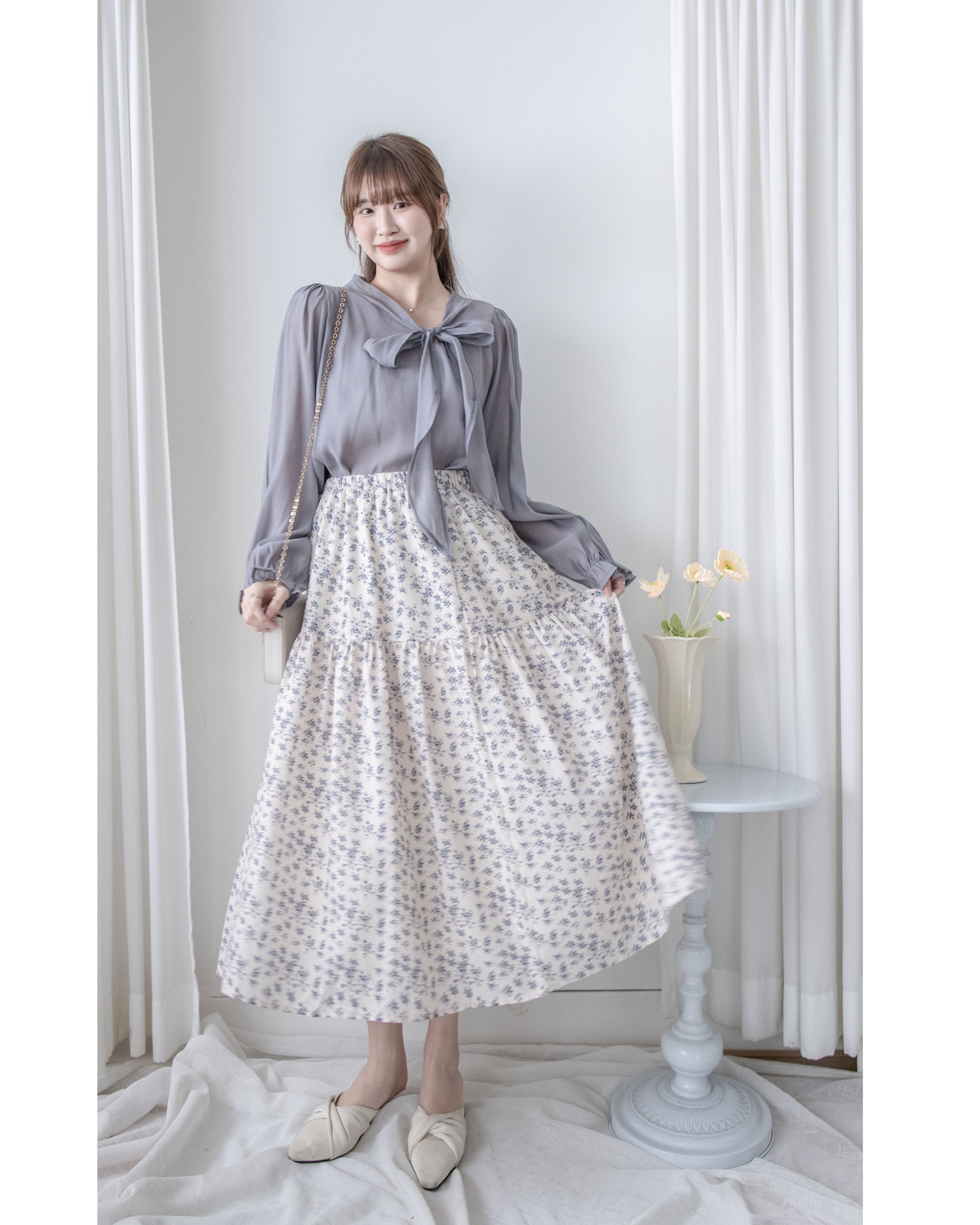 Floral Skirt 雪紡小碎花傘形裙 / SK8917