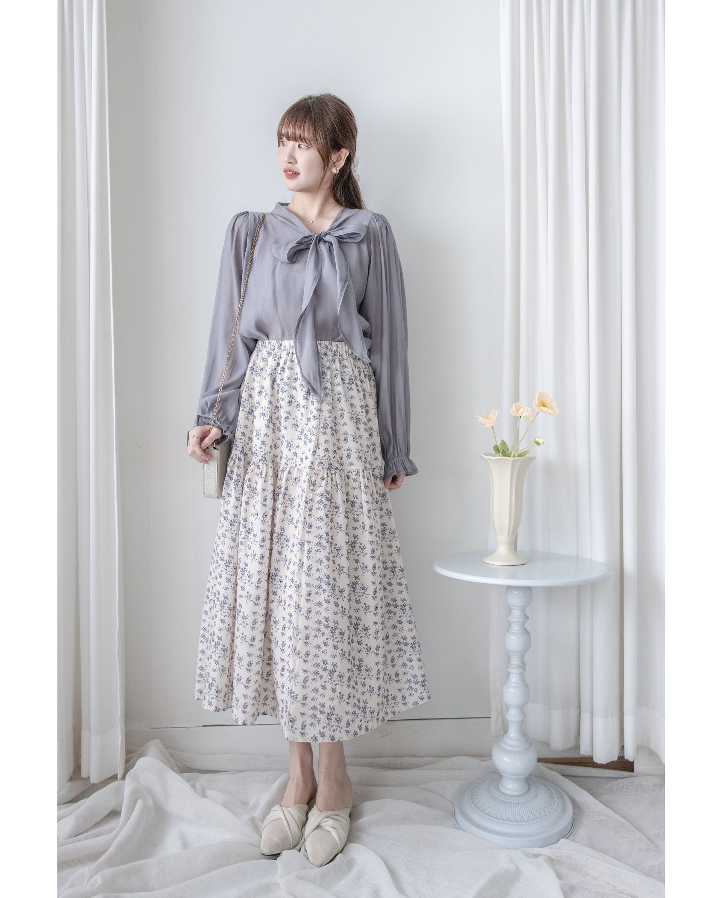 Floral Skirt 雪紡小碎花傘形裙 / SK8917