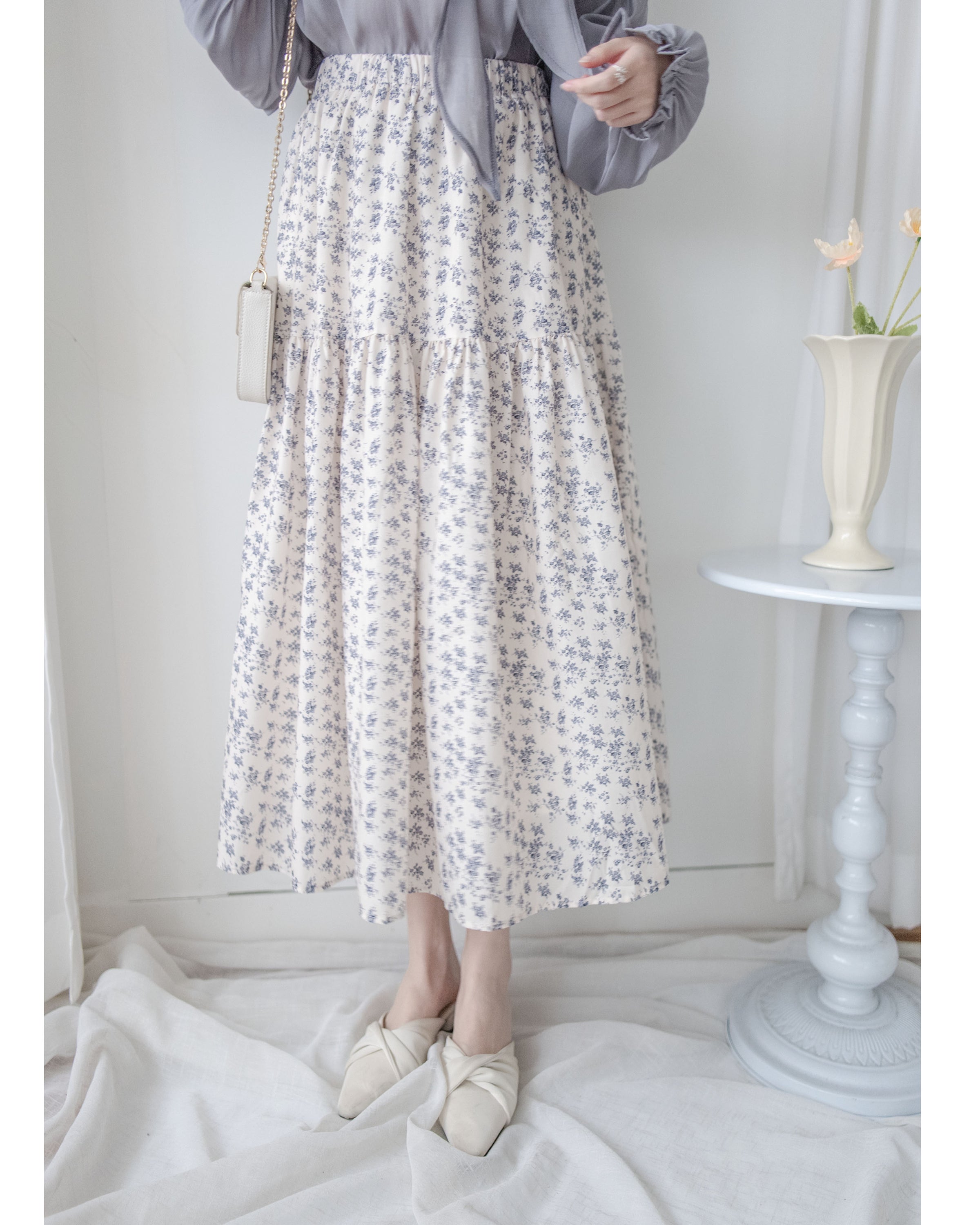 Floral Skirt 雪紡小碎花傘形裙 / SK8917