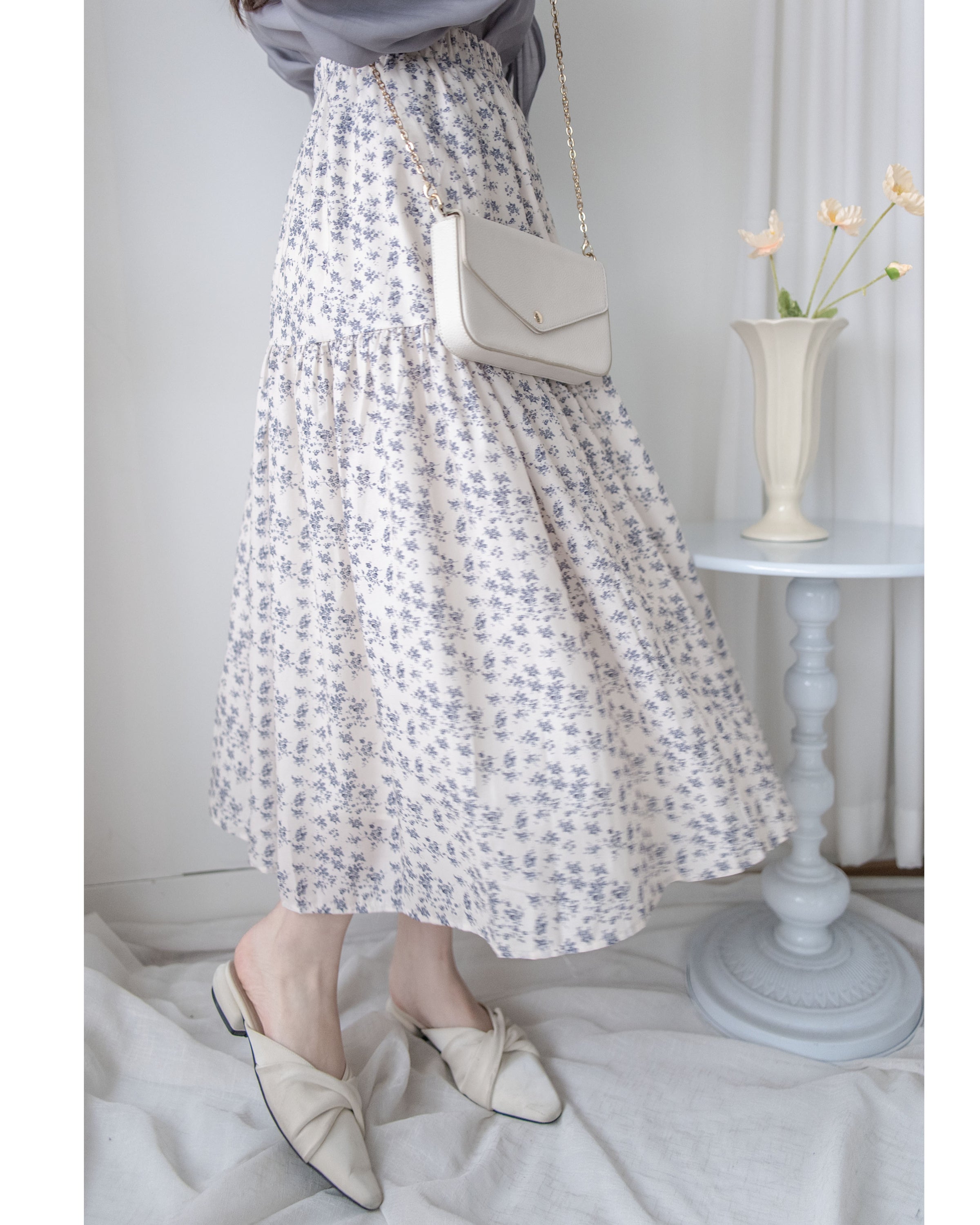 Floral Skirt 雪紡小碎花傘形裙 / SK8917